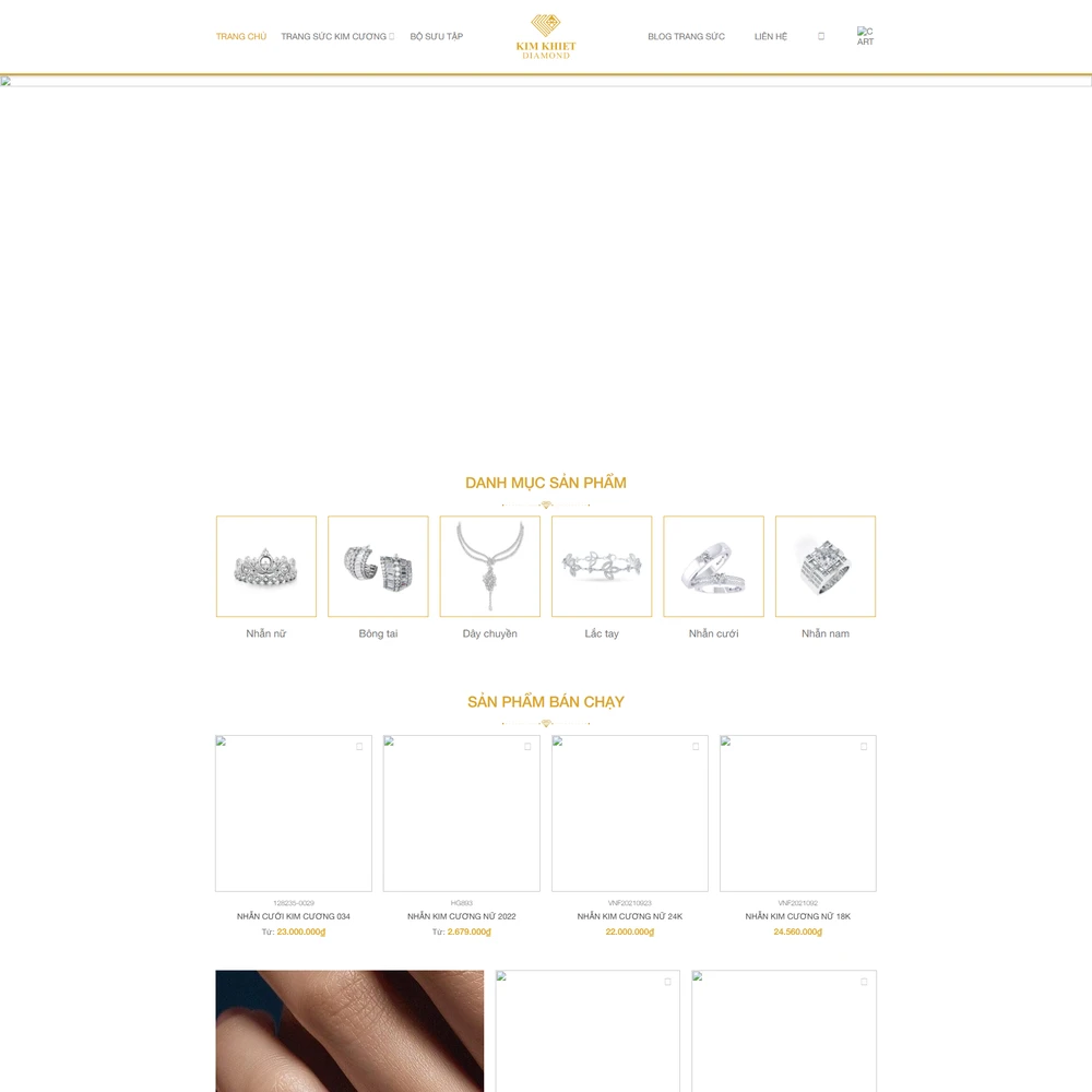 Mẫu website trang sức kim cương Tierra Diamond