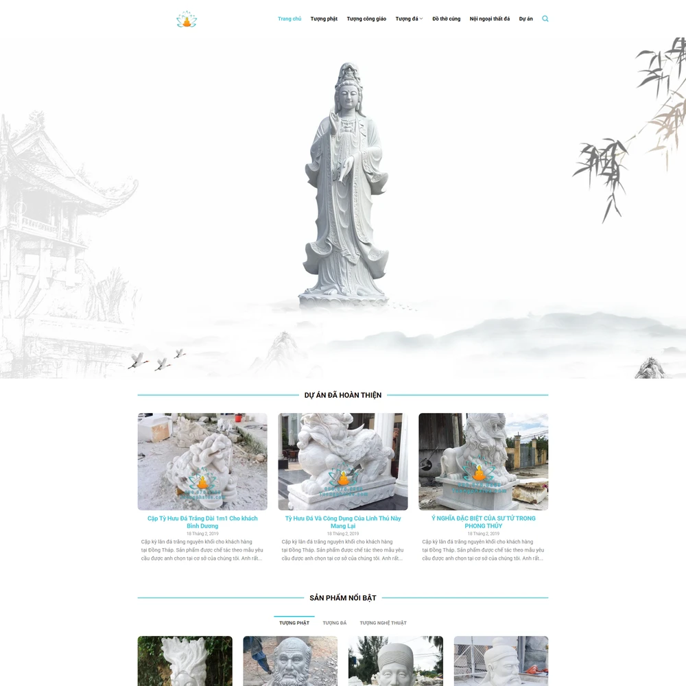 Mẫu website tượng phật, đá nghệ thuật, đồ thờ cúng Việt An