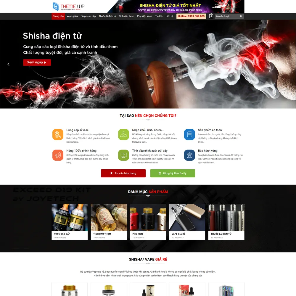 Mẫu website bán xì gà thuốc lá rượu bia M-636