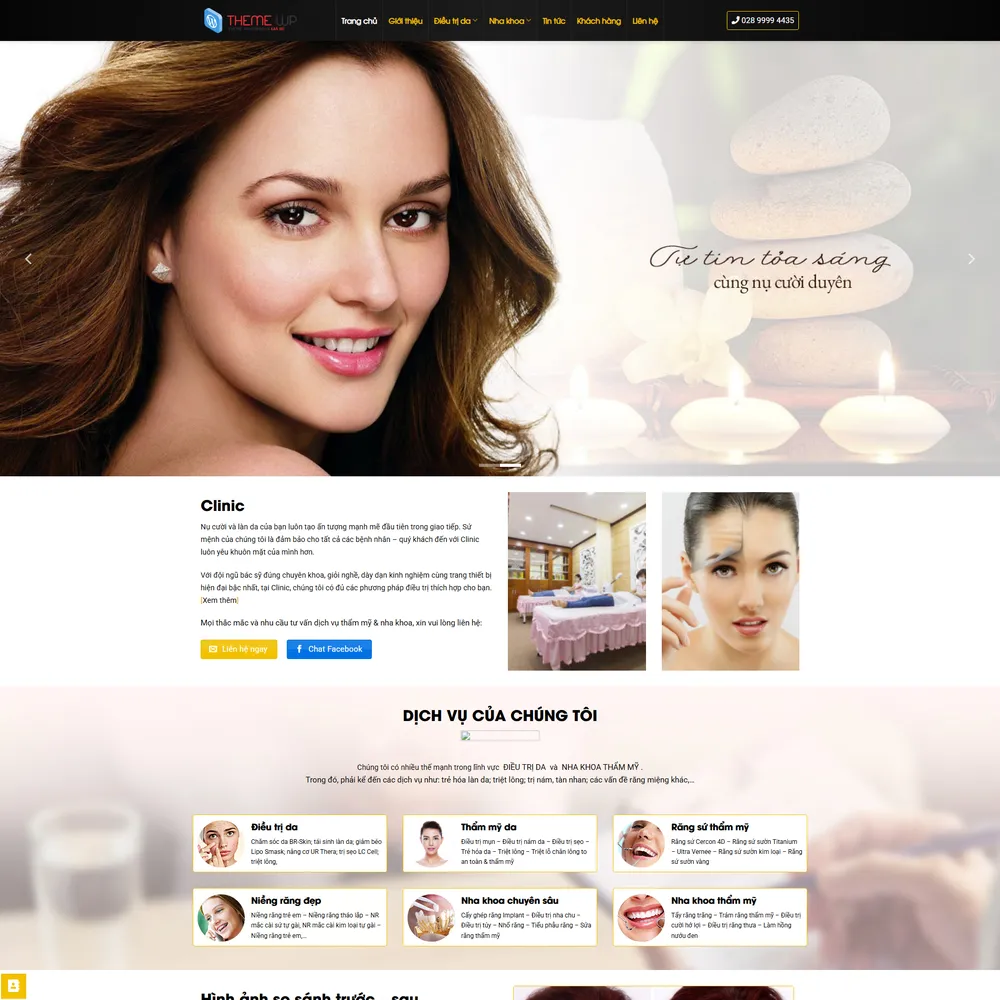 Mẫu website Dịch vụ thẩm mỹ, spa, làm đẹp, chăm sóc sức khỏe M-648