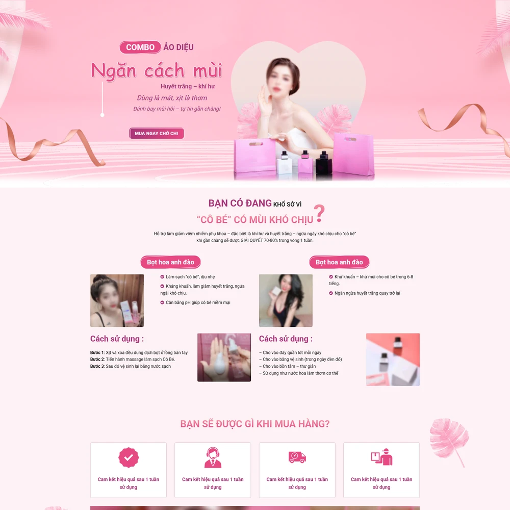 Mẫu website Landingpage Giới thiệu mỹ phẩm, dược phẩm Dina