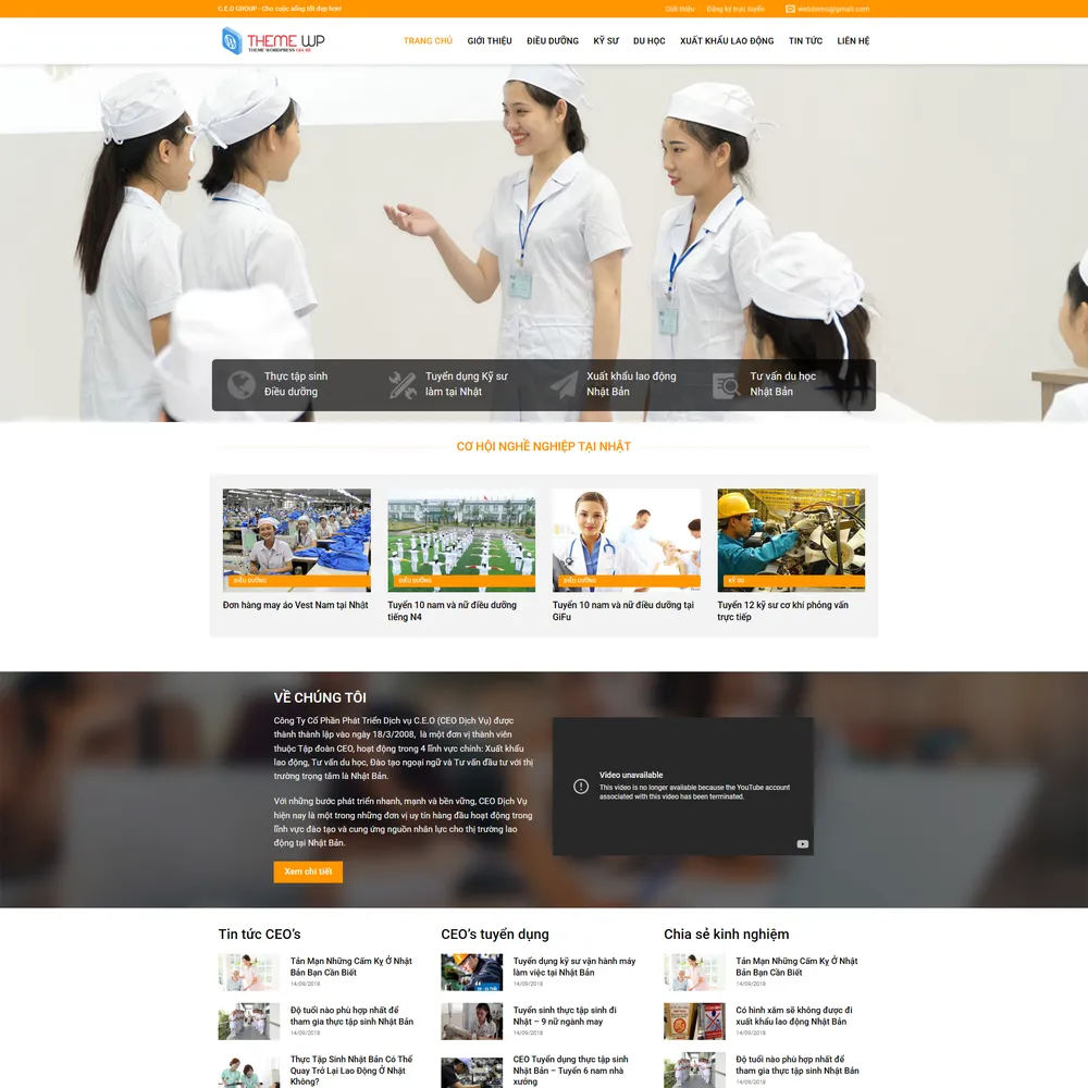 Mẫu website tư vấn lao động XKLĐ Nhật Bản C.E.O Group