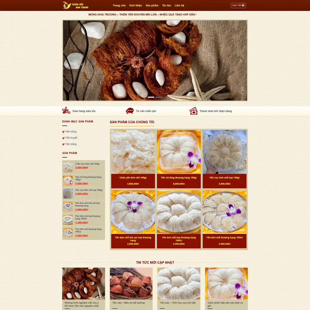 Mẫu website Yến Sào Thiên Yến Nha Trang M-665