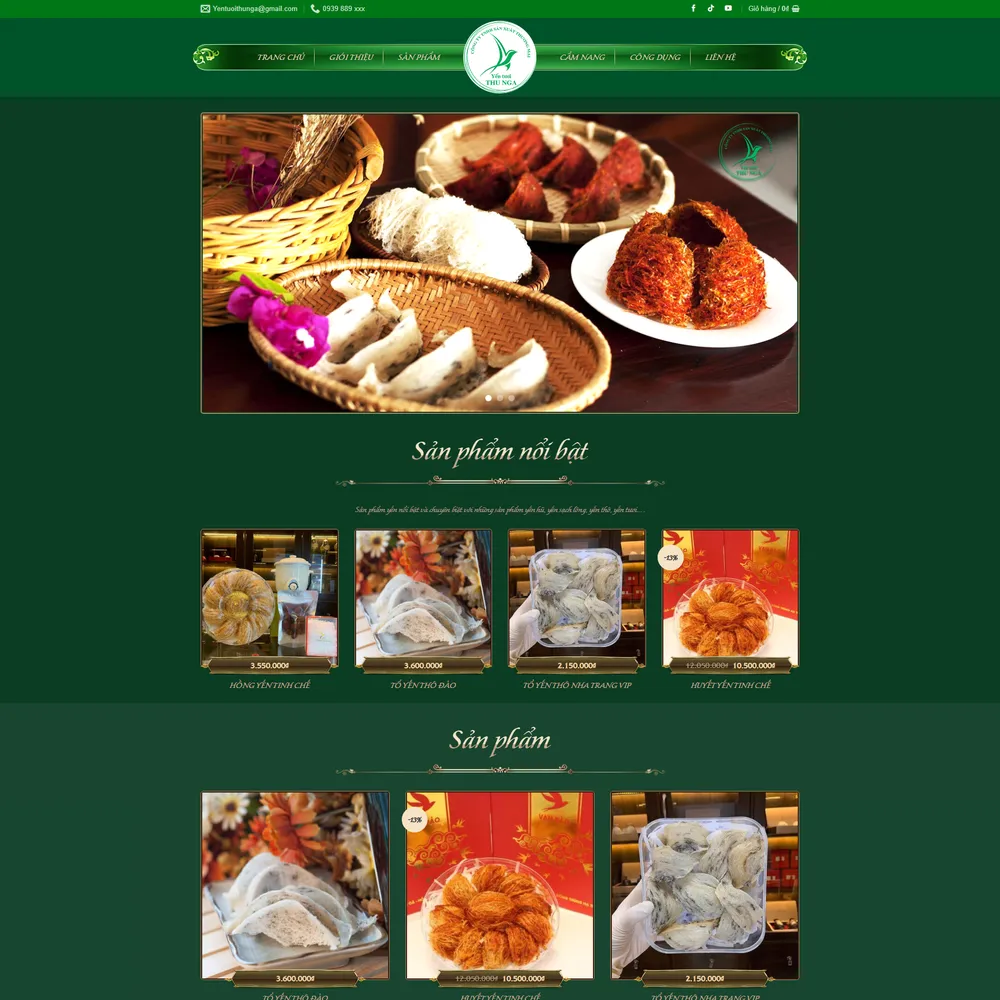 Mẫu website bán Yến sào M-666