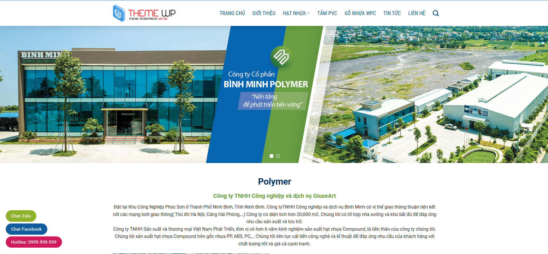 Mẫu website CONGTYNHUA