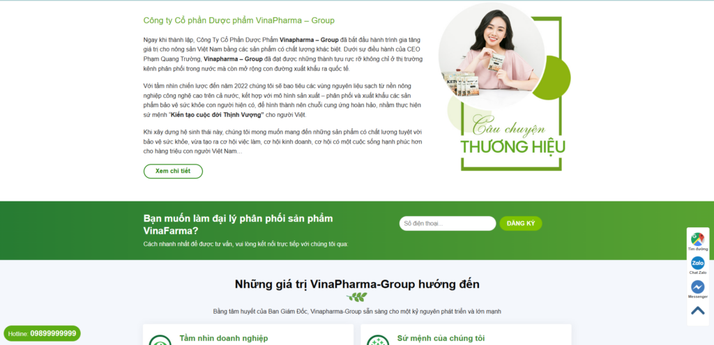 Mẫu website Công Ty Dược