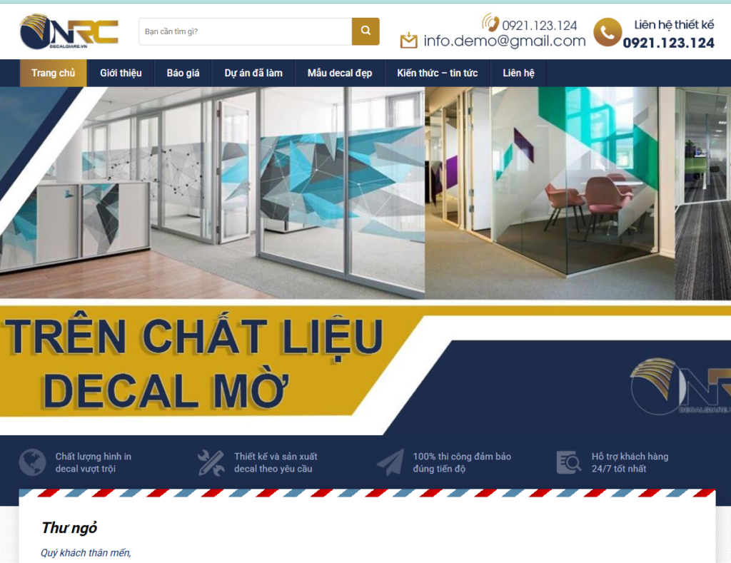 Mẫu website DECAL