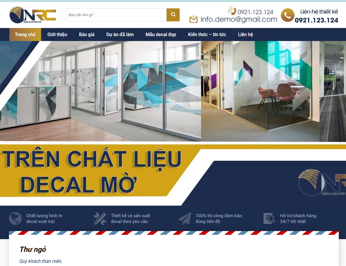 Mẫu website DECAL
