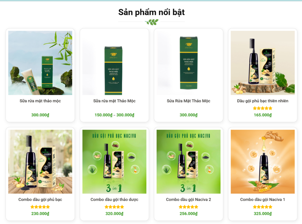 Mẫu website Dầu Gội Đầu