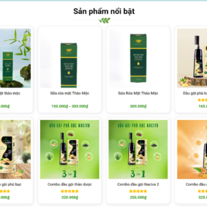 Mẫu website bán hàng dầu gội phủ bạc Naciva