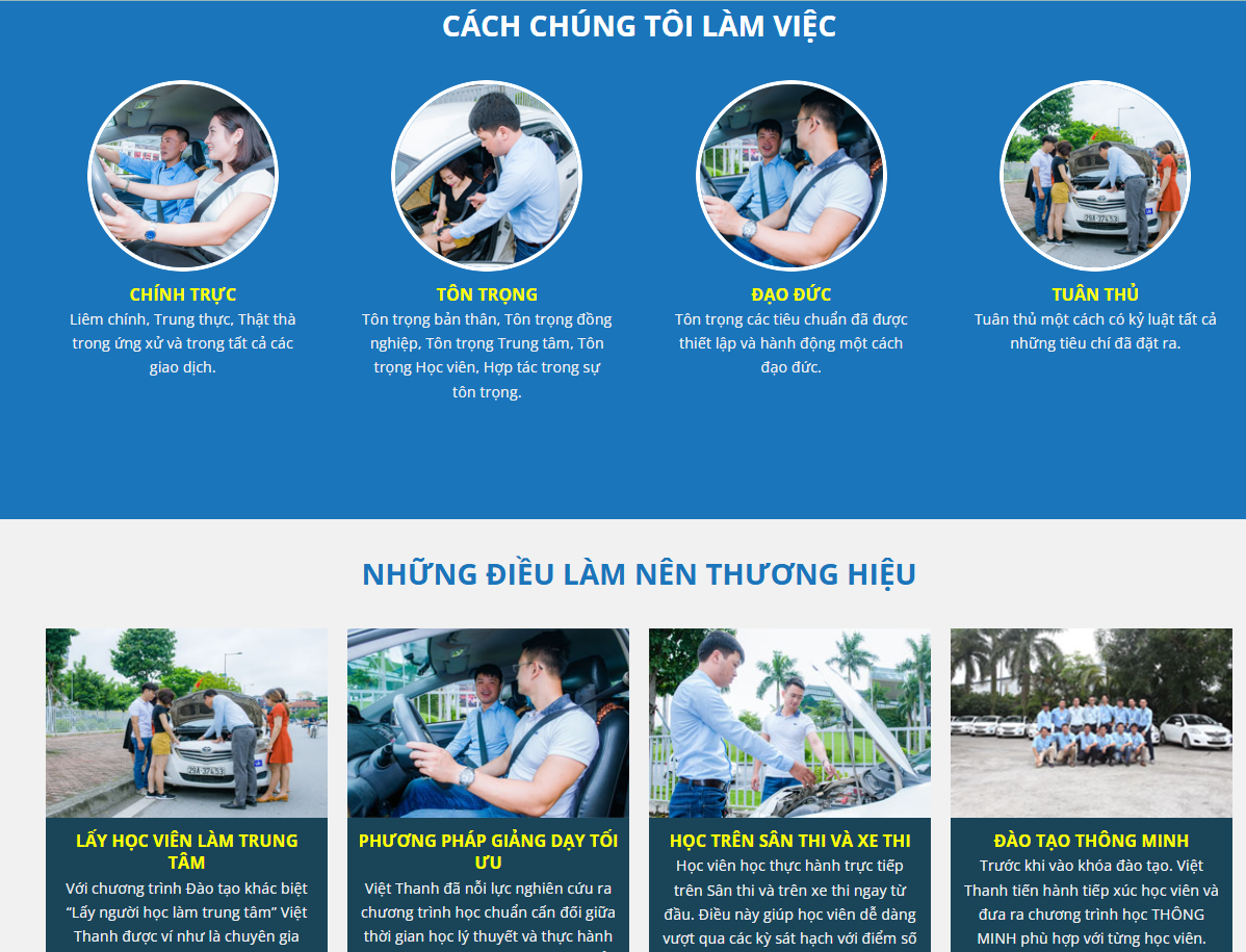 Mẫu website Dạy lái xe