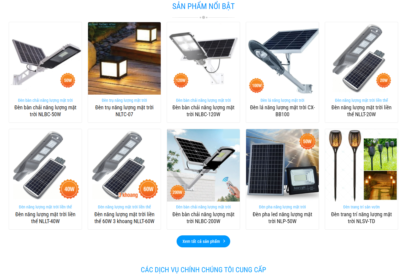 Mẫu website Đèn Led
