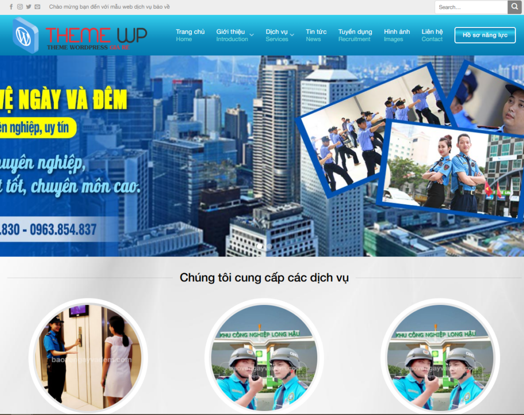Mẫu website Dịch vụ bảo vệ