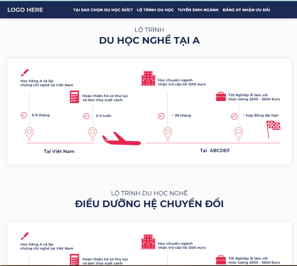 Mẫu website Dịch vụ du học