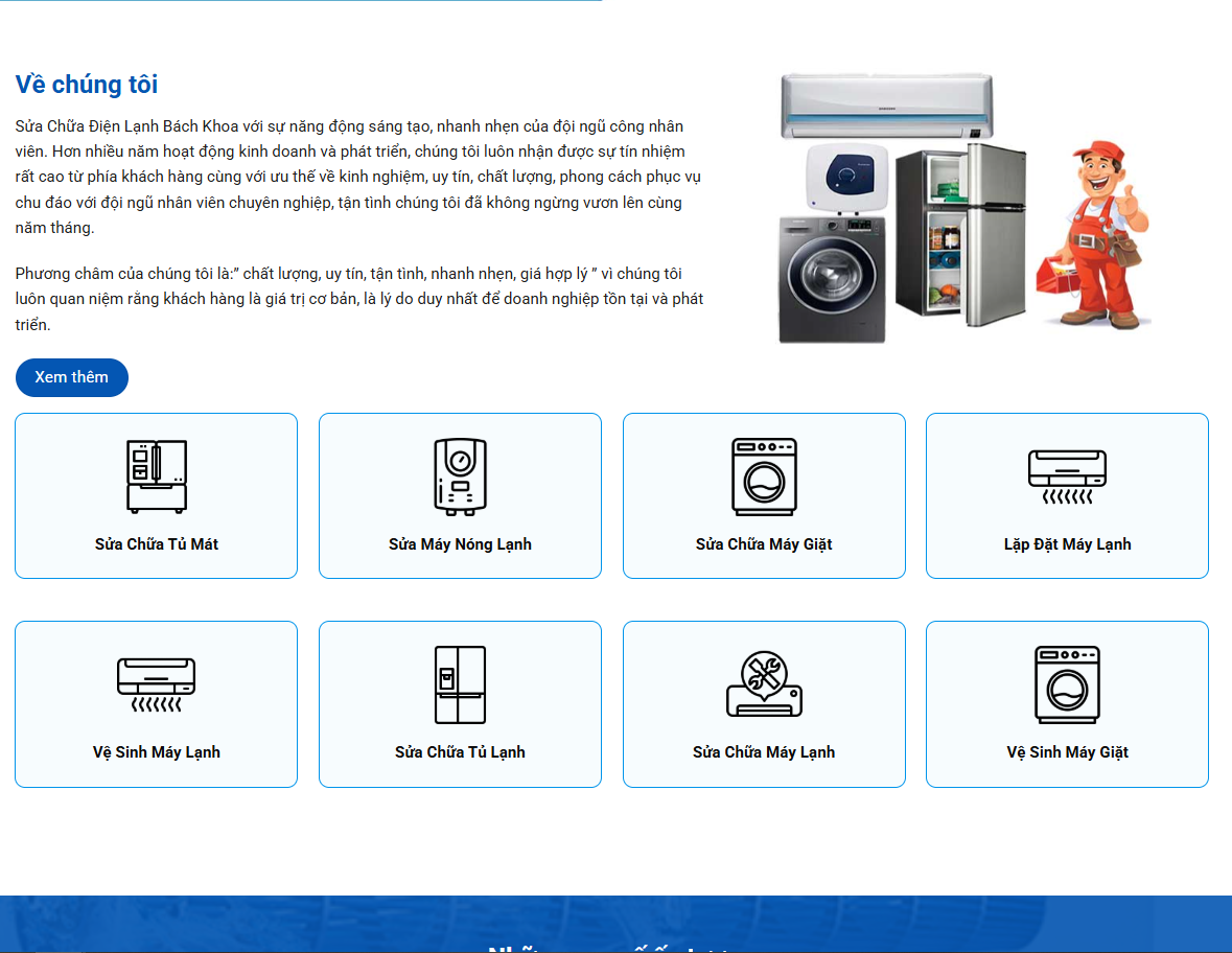 Mẫu website Điện lạnh