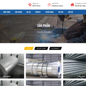 Mẫu website công ty vật liệu xây dựng