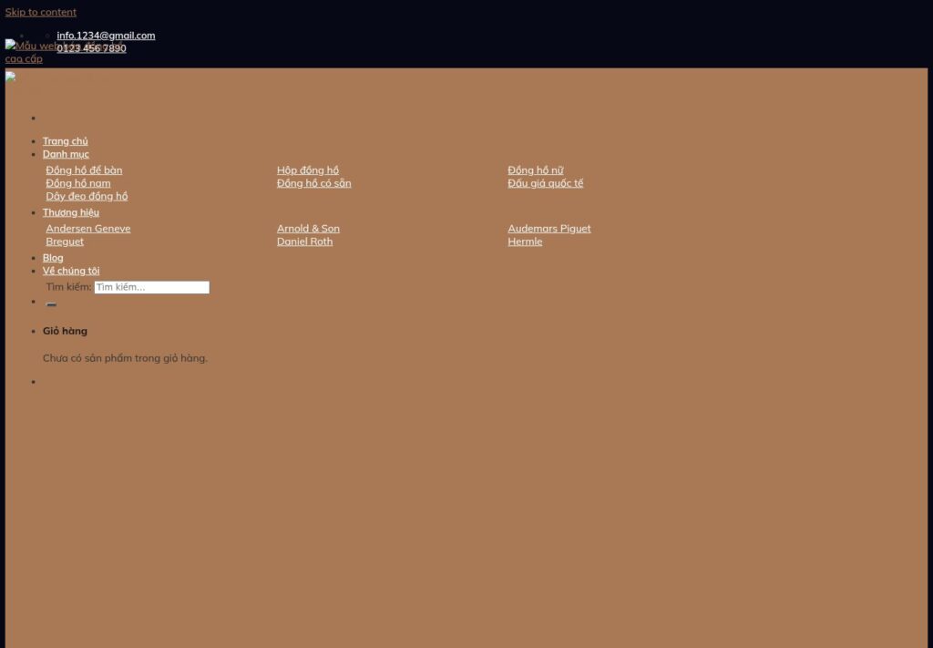 Mẫu website bán đồng hồ cao cấp