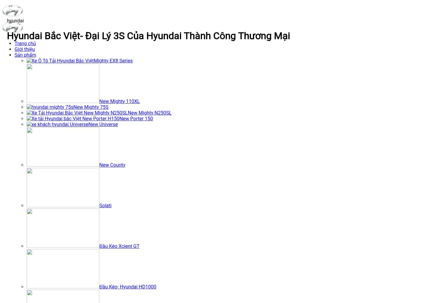 Mẫu website showroom xe hơi Hyundai