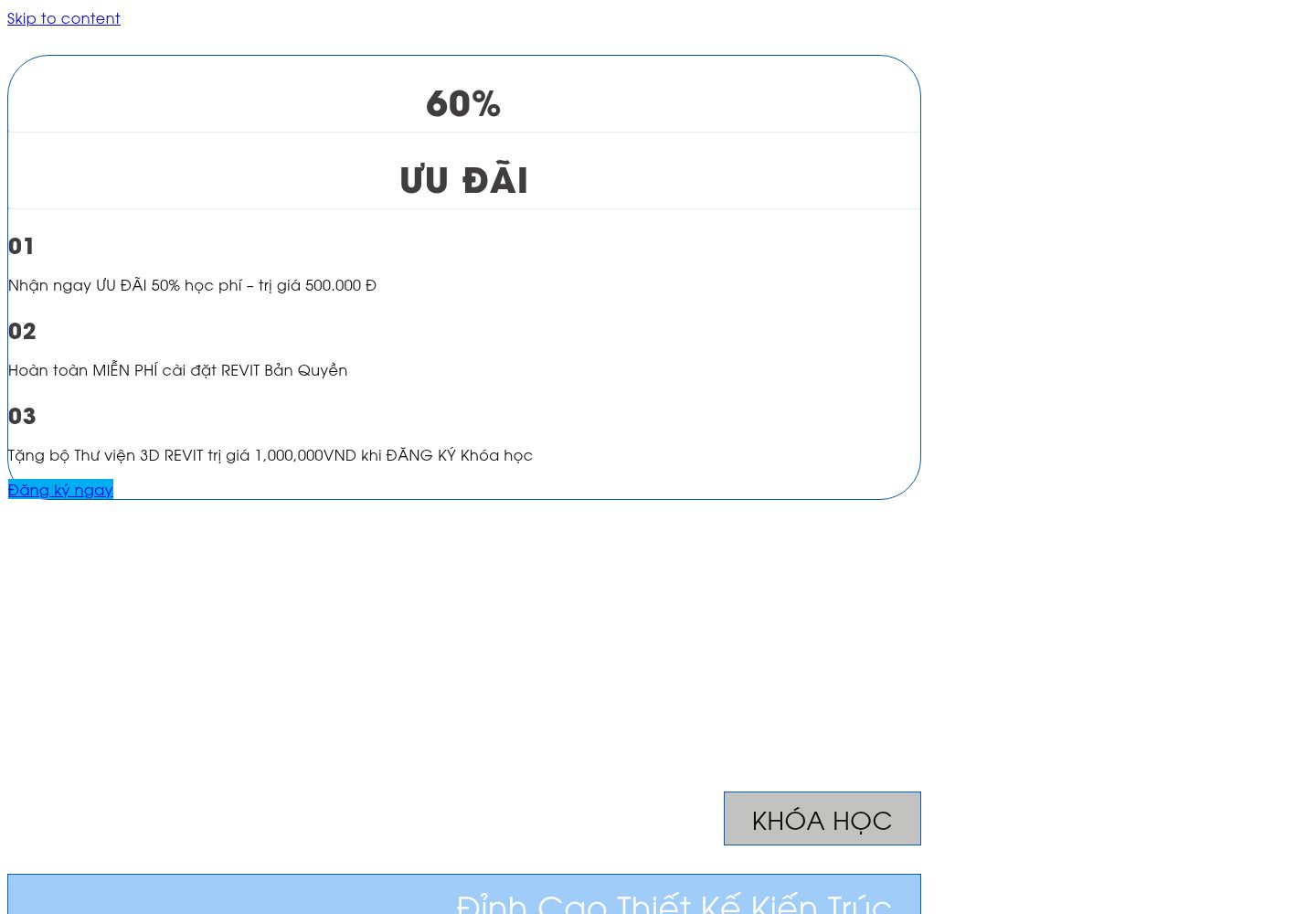 Mẫu website giáo dục - Khóa học thiết kế kiến trúc