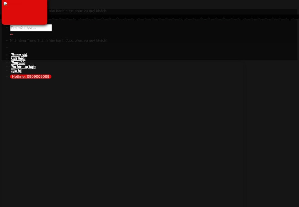 Mẫu website nhà hàng Trung Thành
