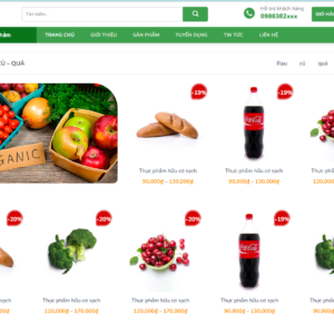 Mẫu website thực phẩm Bách Hóa Xanh