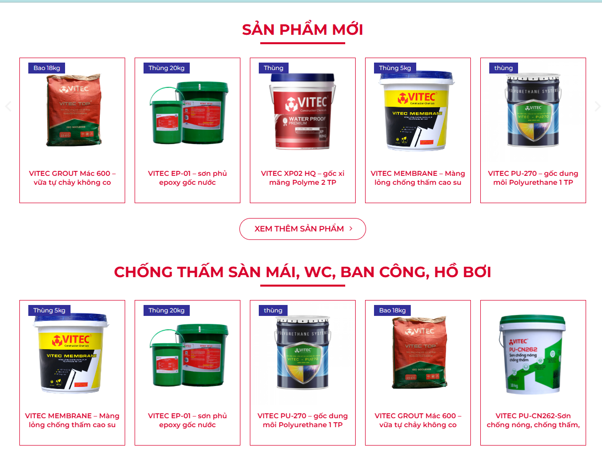 Mẫu website bán sơn nước