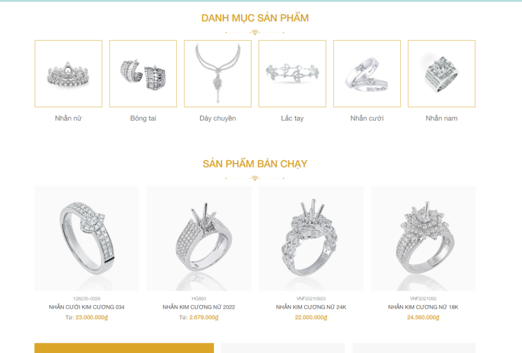 Mẫu website trang sức