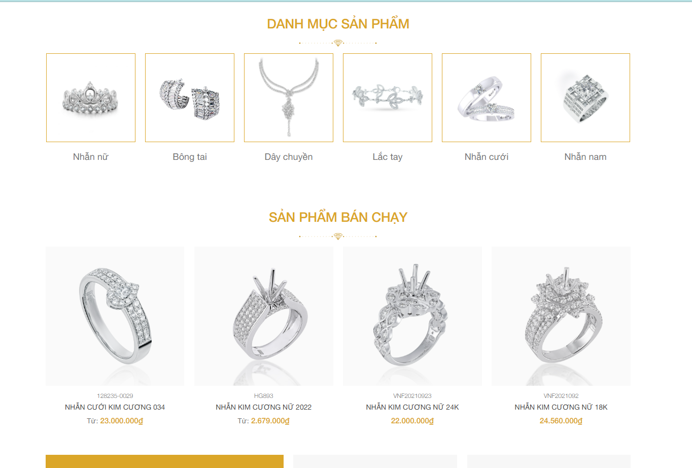 Mẫu website trang sức