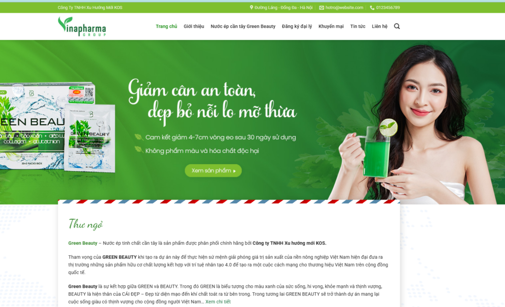 Mẫu website thực phẩm