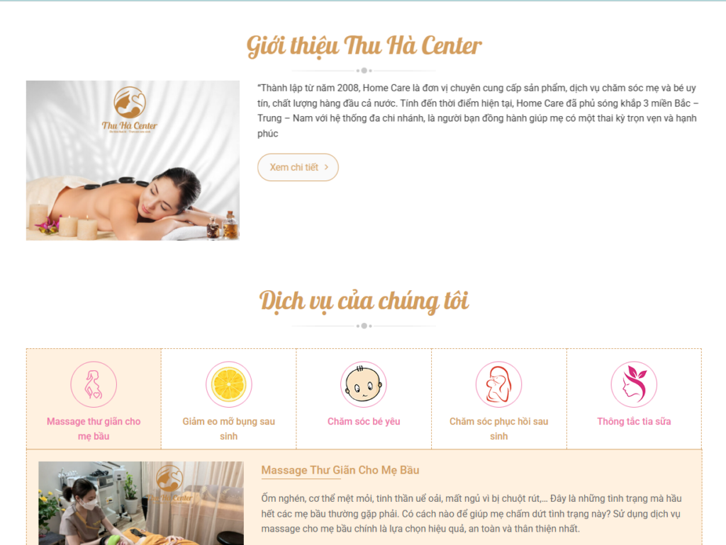 Mẫu website cửa hàng mẹ và bé