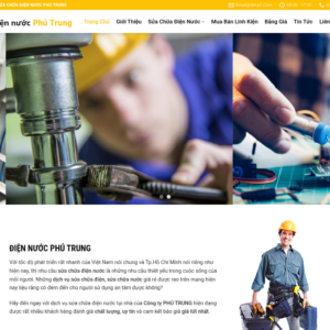 Mẫu website dịch vụ điện nước Phú Trung