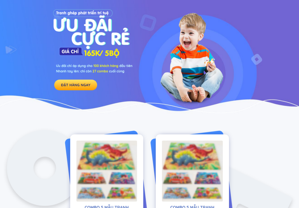 Mẫu website bán hàng đồ chơi xếp hình