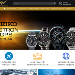 Mẫu website bán hàng đồng hồ Wetime Authentic