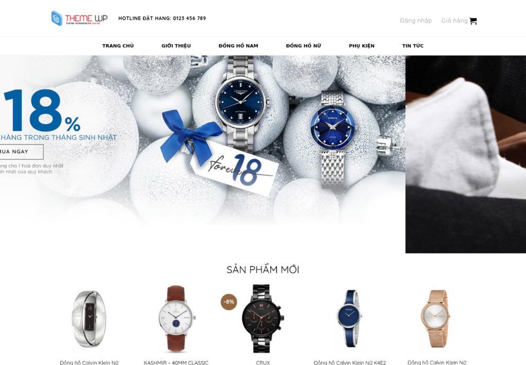 Mẫu website bán đồng hồ