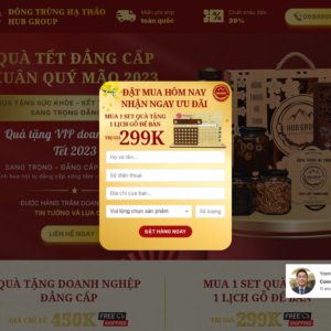 Mẫu website bán đông trùng hạ thảo Hub Group