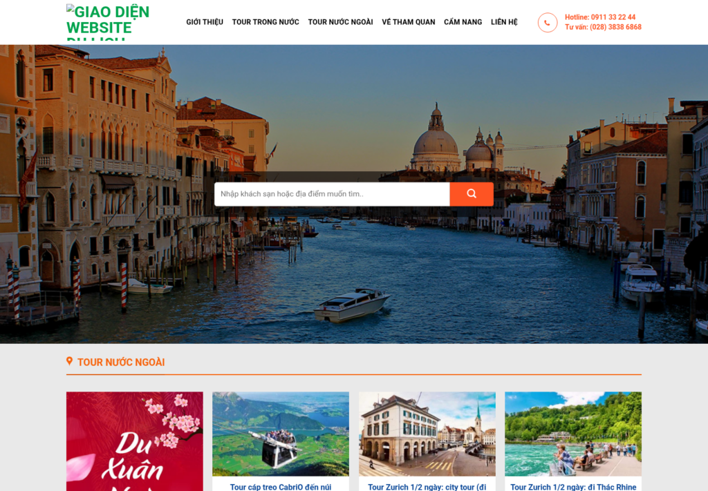 Mẫu website du lịch và lữ hành