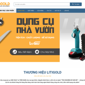 Mẫu website bán hàng dụng cụ gia đình LitiGold