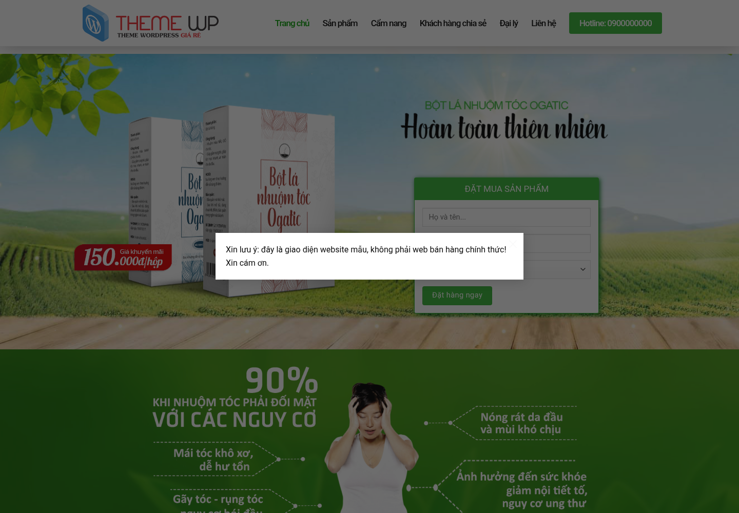 Mẫu website dược phẩm và mỹ phẩm thiên nhiên