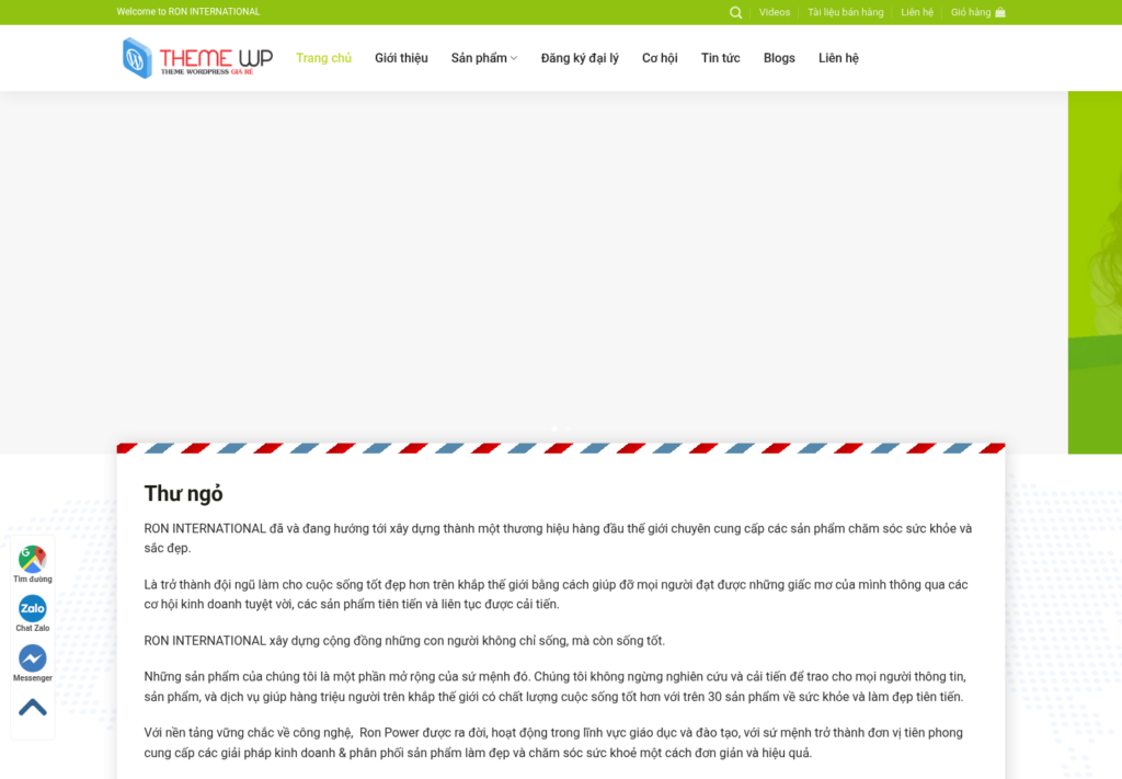 Mẫu website thực phẩm và chăm sóc sức khỏe