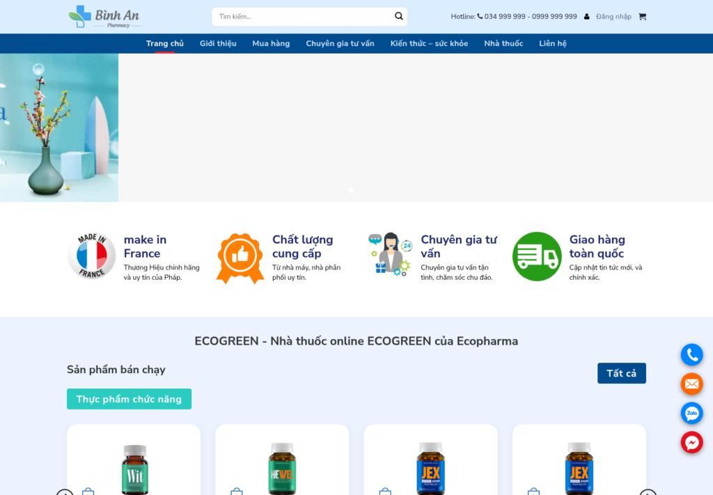 Mẫu website nhà thuốc online