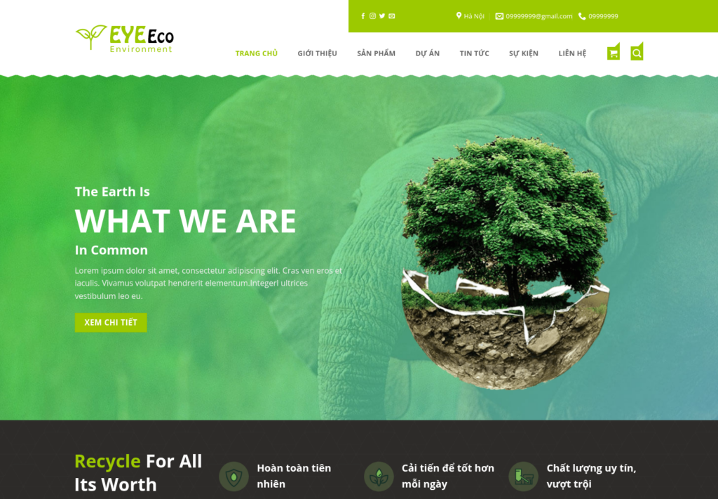 Mẫu website công ty môi trường