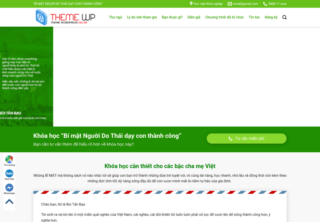 Mẫu website giáo dục và đào tạo – khóa học trực tuyến