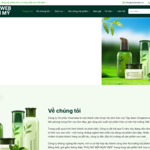 Mẫu website bao bì mỹ phẩm