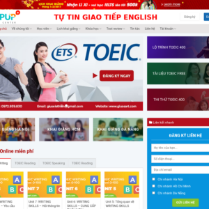 Mẫu website trung tâm tiếng Anh StepUp