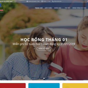 Mẫu website trung tâm tiếng Anh VietPhil
