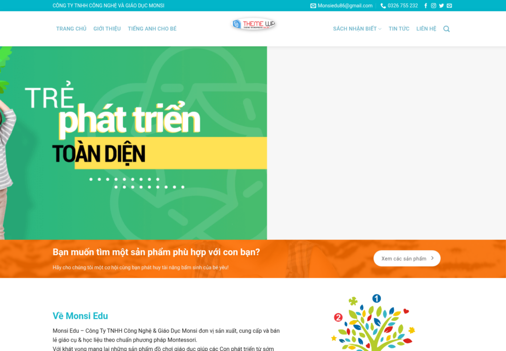 Mẫu website giáo dục Monsi