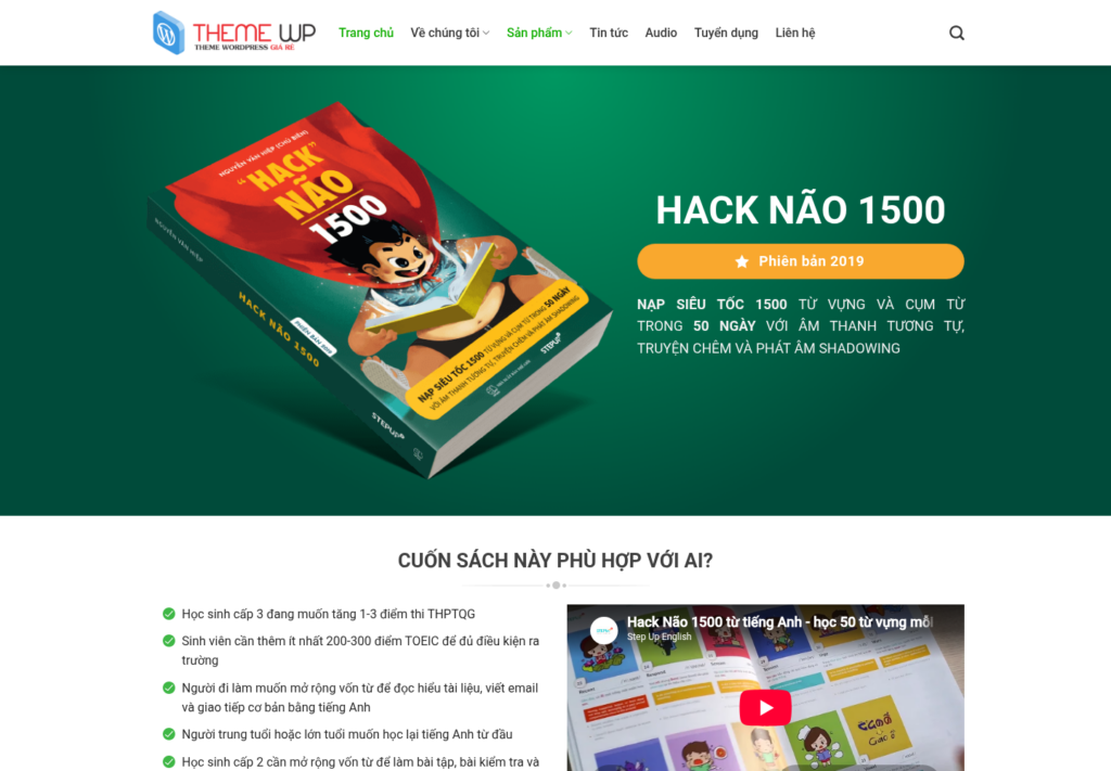 Mẫu website giáo dục – trung tâm tiếng Anh