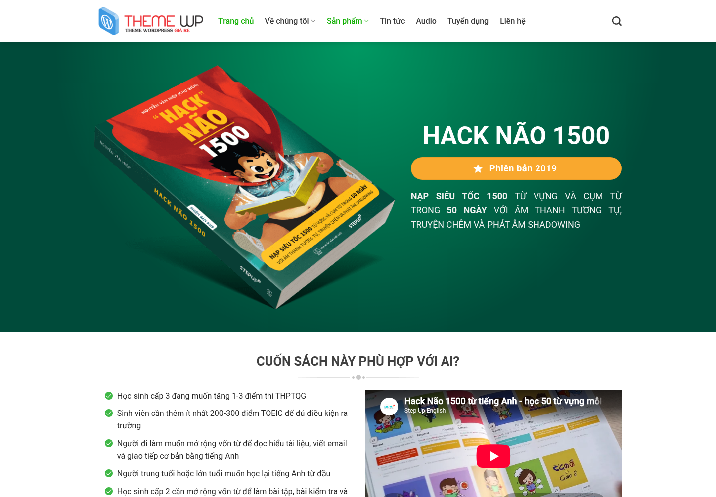 Mẫu website giáo dục - trung tâm tiếng Anh