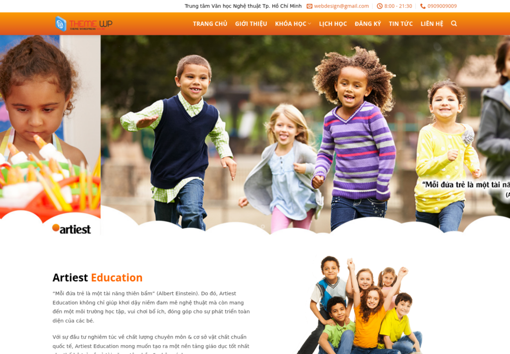 Mẫu website giáo dục nghệ thuật