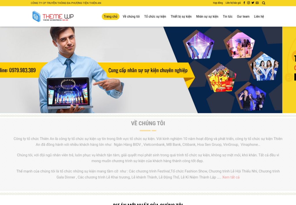 Mẫu website tổ chức sự kiện chuyên nghiệp